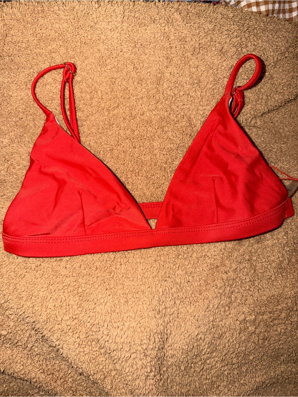 Red Triangle Bralette with Adjustable Straps